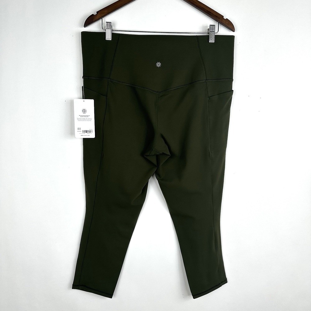 NWT Athleta Salutation Stash 7/8 Tight 2X 20W 22W Aspen Olive Pockets Breathable - Picture 9 of 11